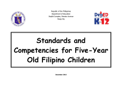 Standards and Competencies for Five-Year Old Filipino Children