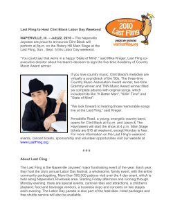Last Fling to Host Clint Black Labor Day Weekend NAPERVILLE, Ill
