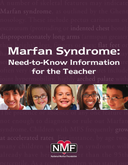 Marfan Syndrome: Need-to-Know Information for the Teacher