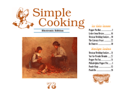 In this Issue Recipe Index - Simple Cooking!