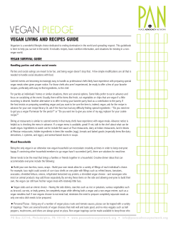 PAN Vegan Living and Recipes Guide - PAN Vegan Pledge