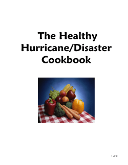 The Healthy Hurricane/Disaster Cookbook