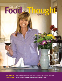 RECIPES IN THIS ISSUE - Strictly Food for Thought