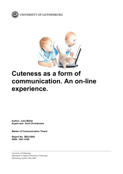 Cuteness as a form of communication. An on-line - GUPEA