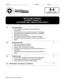 mathlinks grade 8 student packet 4 patterns and linear functions 2
