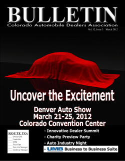 Denver Auto Show March 21-25, 2012 Colorado Convention Center