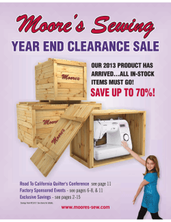 YEAR END CLEARANCE SALE - Moores Sewing Centers