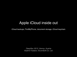Apple iCloud inside out - DeepSec