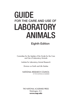 Guide for the Care and Use of Laboratory Animals - NIH - National