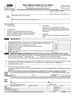 Form 2290 (Rev. July 2014) - Internal Revenue Service