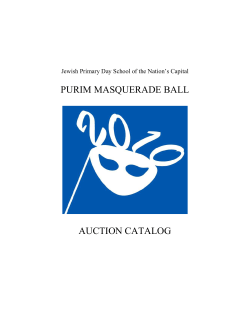 Purim Ball 2010 Auction Catalogue - Jewish Primary Day School of