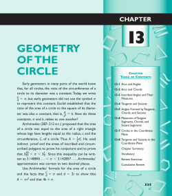 Chapter 13 Geometry of the Circle