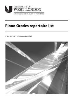 LCM Exams - piano grades repertoire list - University of West London