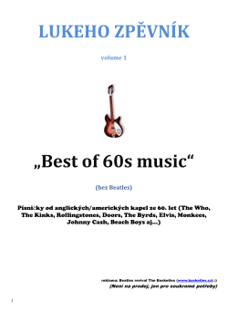 LUKEHO ZPĚVNÍK „Best of 60s music“ - Webnode