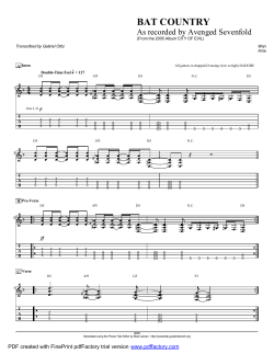 Complete Transcription To Bat Country - Guitar Alliance
