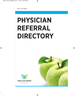 PHYSICIAN REFERRAL DIRECTORY - Main Line Health