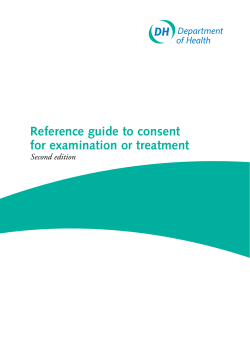 Reference guide to consent for examination or treatment