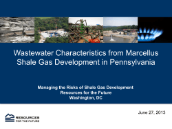 Wastewater Characteristics from Marcellus Shale Gas Development