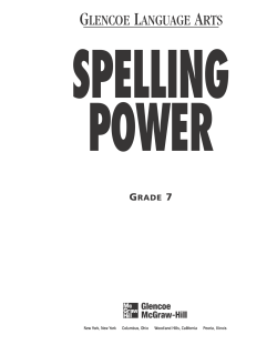 Spelling Power Workbook, Grade 7 - Glencoe