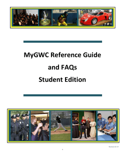 MyGWC Reference Guide - Golden West College
