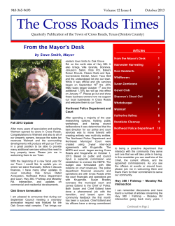 The Cross Roads Times - October 2013 - Town of Cross Roads