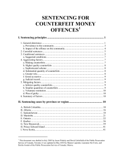 Sentencing for Counterfeit Money Offences - Bank of Canada