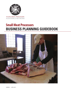Small Meat Processors BUSINESS PLANNING GUIDEBOOK