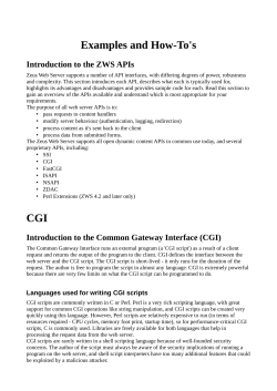 Examples and How-Tos CGI - Zeus Support