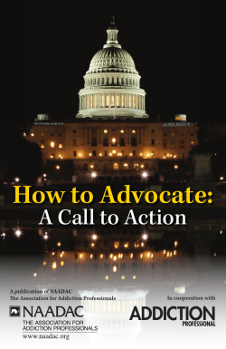How to Advocate: - NAADAC