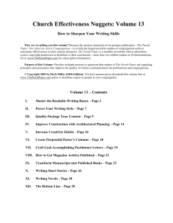 Ch. Effectiveness Nuggets--Volume 13--How to - The Parish Paper