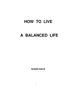 HOW TO LIVE A BALANCED LIFE - Roger Waites Website