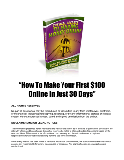 How To Make Your First $100 Online In Just 30 Days