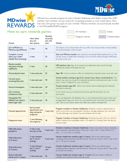 How to earn rewards points: - MDwise