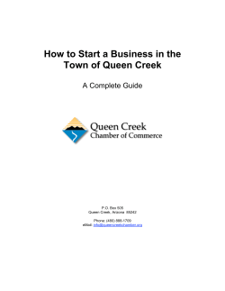 How to Start a Business in the Town of Queen Creek - Chamber