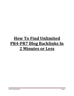 How To Find Unlimited PR4-PR7 Blog Backlinks In 2 Minutes or Less
