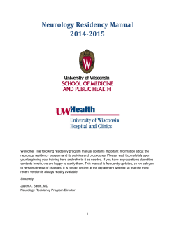 Neurology Residency Manual 2014-2015 - UW Neurology