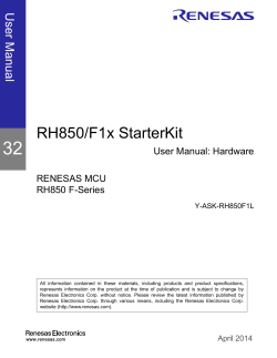 RH850/F1x Starter Kit Users Manual - Renesas Electronics