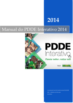 Manual PDDE Interativo 2014 - Ministério da Educação