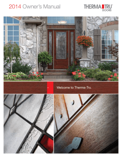 2014 Owners Manual - Therma-Tru Doors