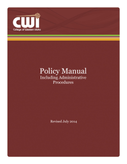 Policy Manual - College of Western Idaho