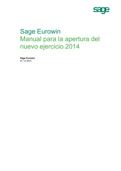 Sage Eurowin Manual para la apertura del nuevo ejercicio 2014