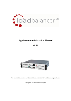 Appliance Administration Manual v6.21 - Loadbalancer.org