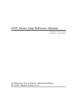GNU Emacs Lisp Reference Manual - CMU Computer Club