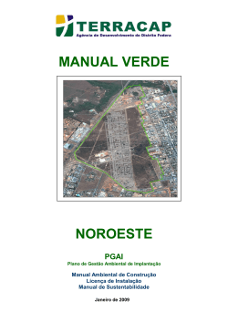 MANUAL VERDE NOROESTE - Terracap - Governo do Distrito