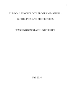 CLINICAL PSYCHOLOGY PROGRAM MANUAL: GUIDELINES AND