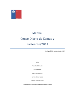 Manual Censo Diario de Camas y Pacientes/2014 - Inicio