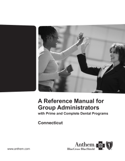 A Reference Manual for Group Administrators - Anthem