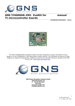 GNS TC6000GN–EM1 EvalKit for TI microcontroller boards manual