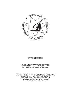 intox ec/ir ii breath test operator instructional manual - Virginia