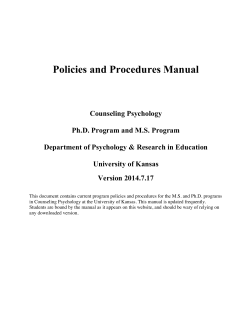 CPSY Policies and Procedures Manual 2014.7.17 - Department of